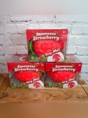 Sunny Days Jumbo Squeezy Strawberry Squishy Toy Bundle